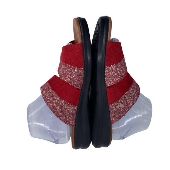 FLEXUS by Spring Step Size 40 Red Suede Italian Comfort Sandals Made in Italy - Picture 3 of 10